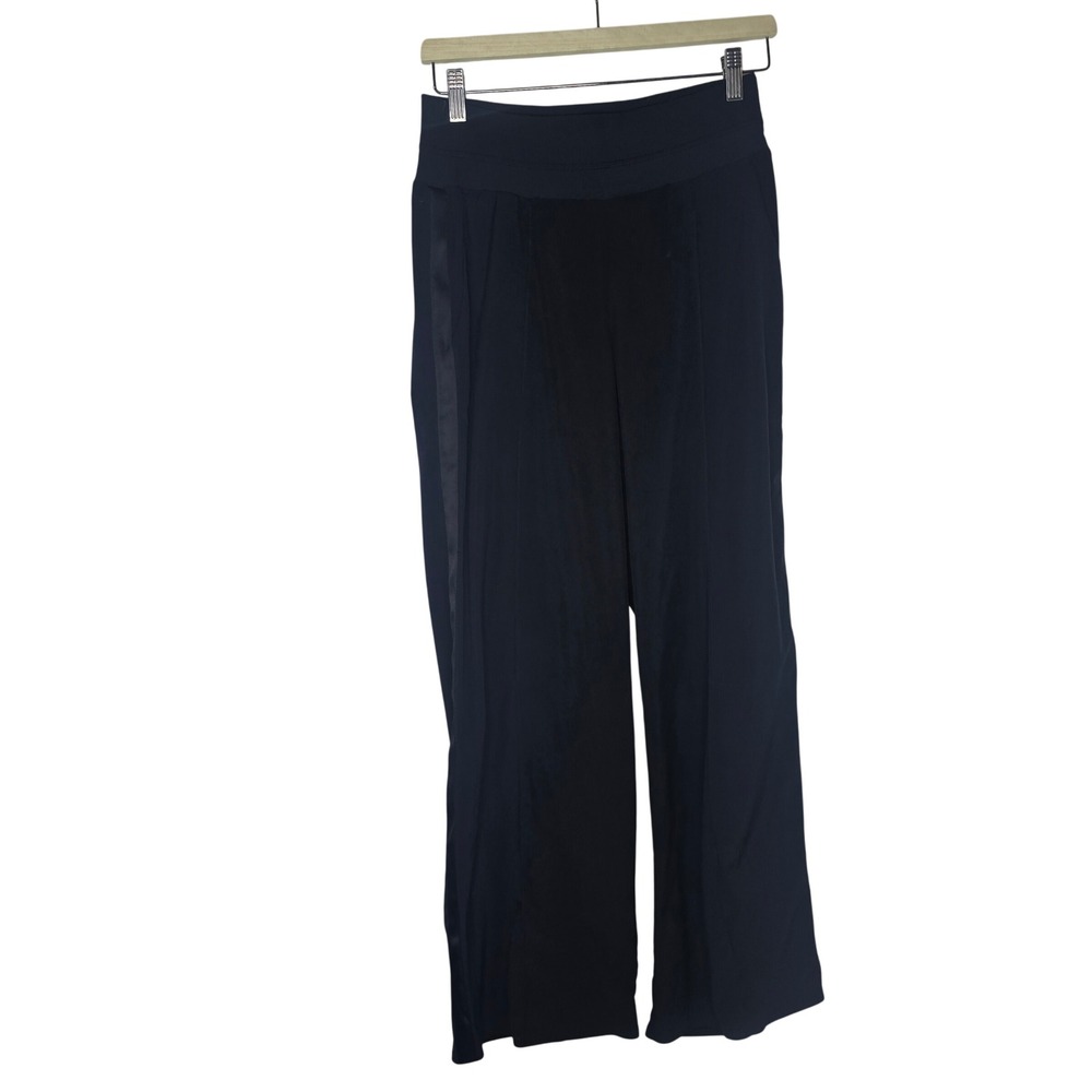 Athleta Nolita Wide Leg Pants Women 8P Black Side Stripe